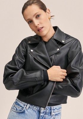 Leather Effect Biker Jacket from Mango