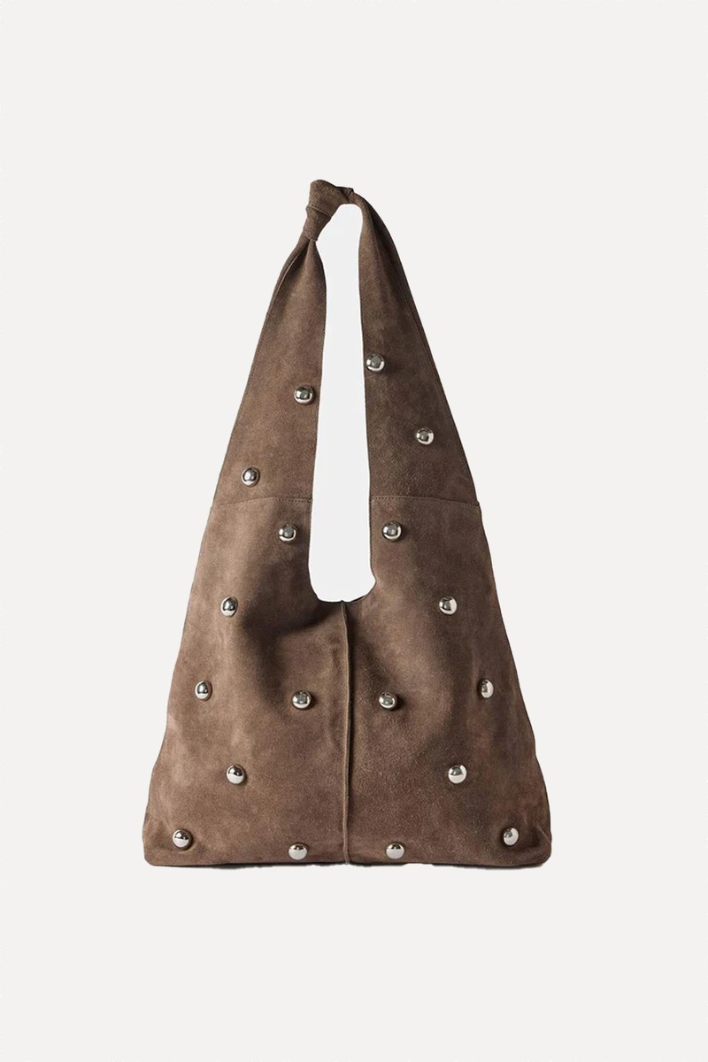 Suede Studded Shoulder Bag from Mint Velvet
