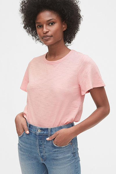 Slub Flutter Sleeve T-Shirt