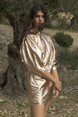 Nadella Metallic-Leather Mini Dress from Isabel Marant