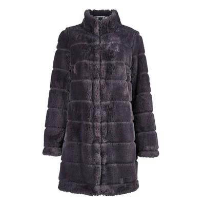 Slate Grey Carved Faux Fut Coat