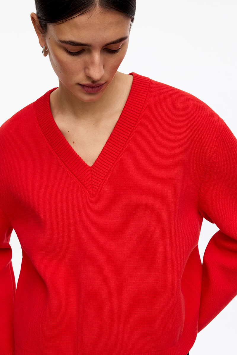 V-Neck Cotton Jumper