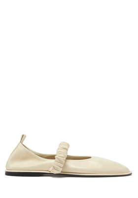 Dash Ruched Leather Mary Jane Flats from Wandler
