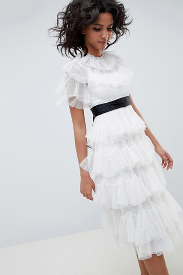 Tiered Tulle Midi Dress from Needle & Thread