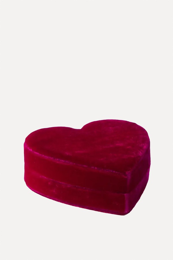 Heart Velvet Jewellery Box from Roxanne First