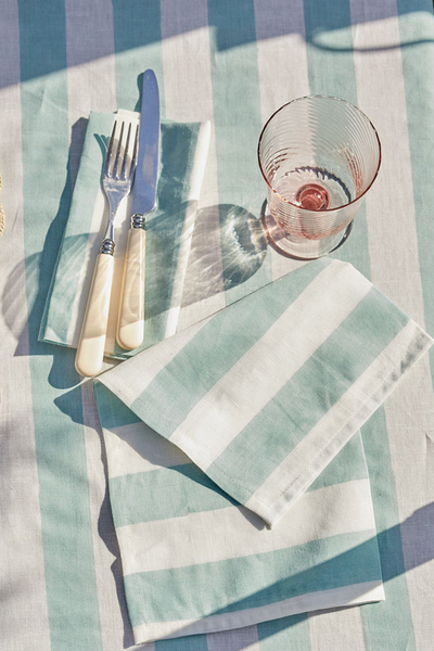 Antibes Turquoise Stripe Napkin - Set Of 4 from Maison Margaux