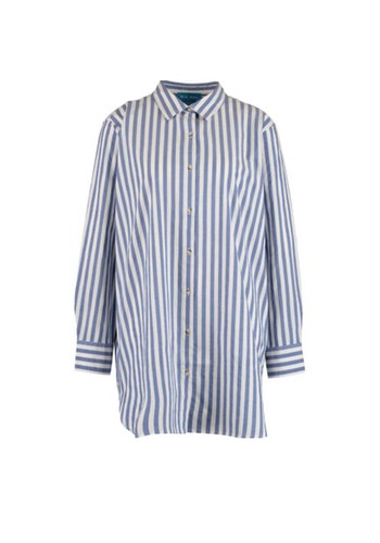 Blue & White Striped Oversized Shirt