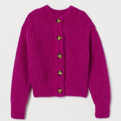 Chunky-Knit Wool Cardigan