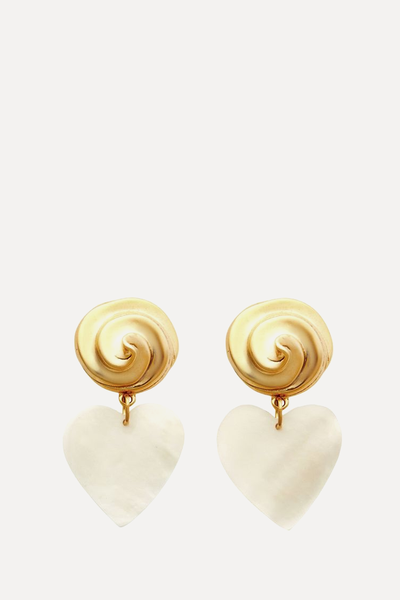 Rainey 24K Gold Plated Mother Of Pearl Earrings from BRINKER + ELIZA