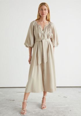 Belted Shell Button Midi Dress from & Other Stories