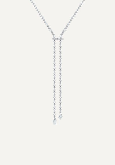 Bezel Set Necklace & Clip In White Gold