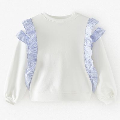 Sweatshirt With Striped Frills