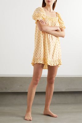 Seine Ruffled Floral-Print Crepe Nightdress from Faithfull The Brand