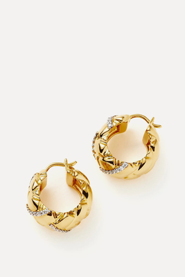 Chunky Pave Waffle Small Hoop Earrings from Missoma x Lucy Williams