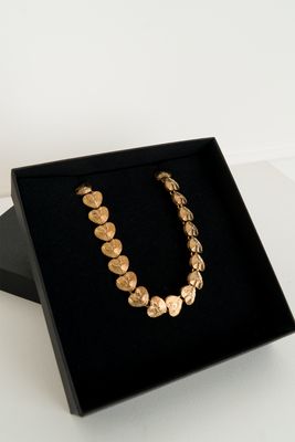 Textured Gold Tone Heart Necklace from Yves Rocher