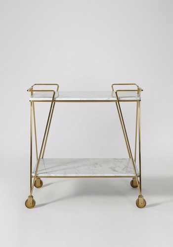 Marble & Brass Bar Trolley