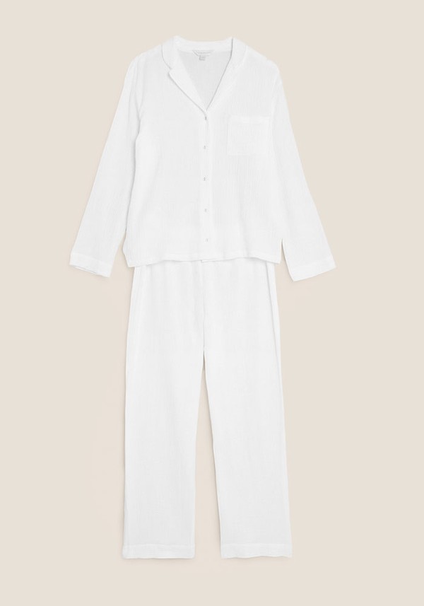 Muslin Rever Collar Pyjama Set