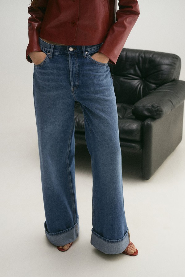 Wideleg Jeans With Turned-Up Hem