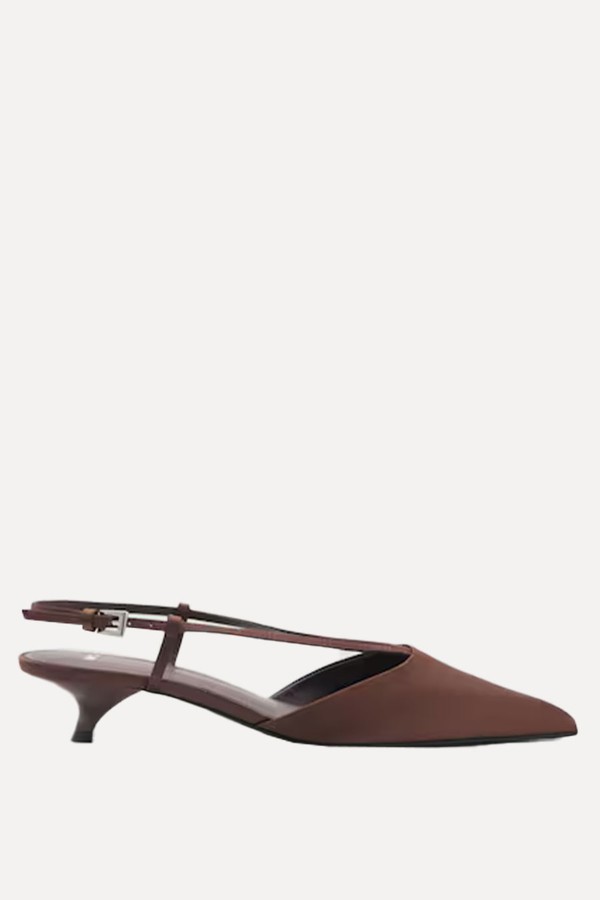 Satin Kitten-Heel Shoes With Straps from Mango
