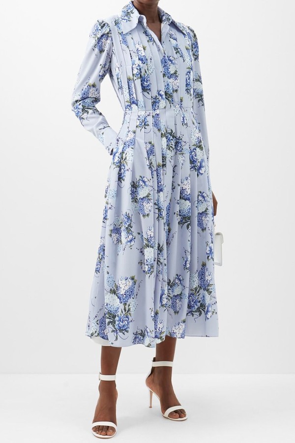 Anatola Pleated Floral Dress from Emilia Wickstead