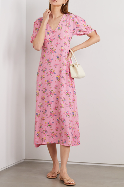 Daija Floral-Print Crepe Midi Dress