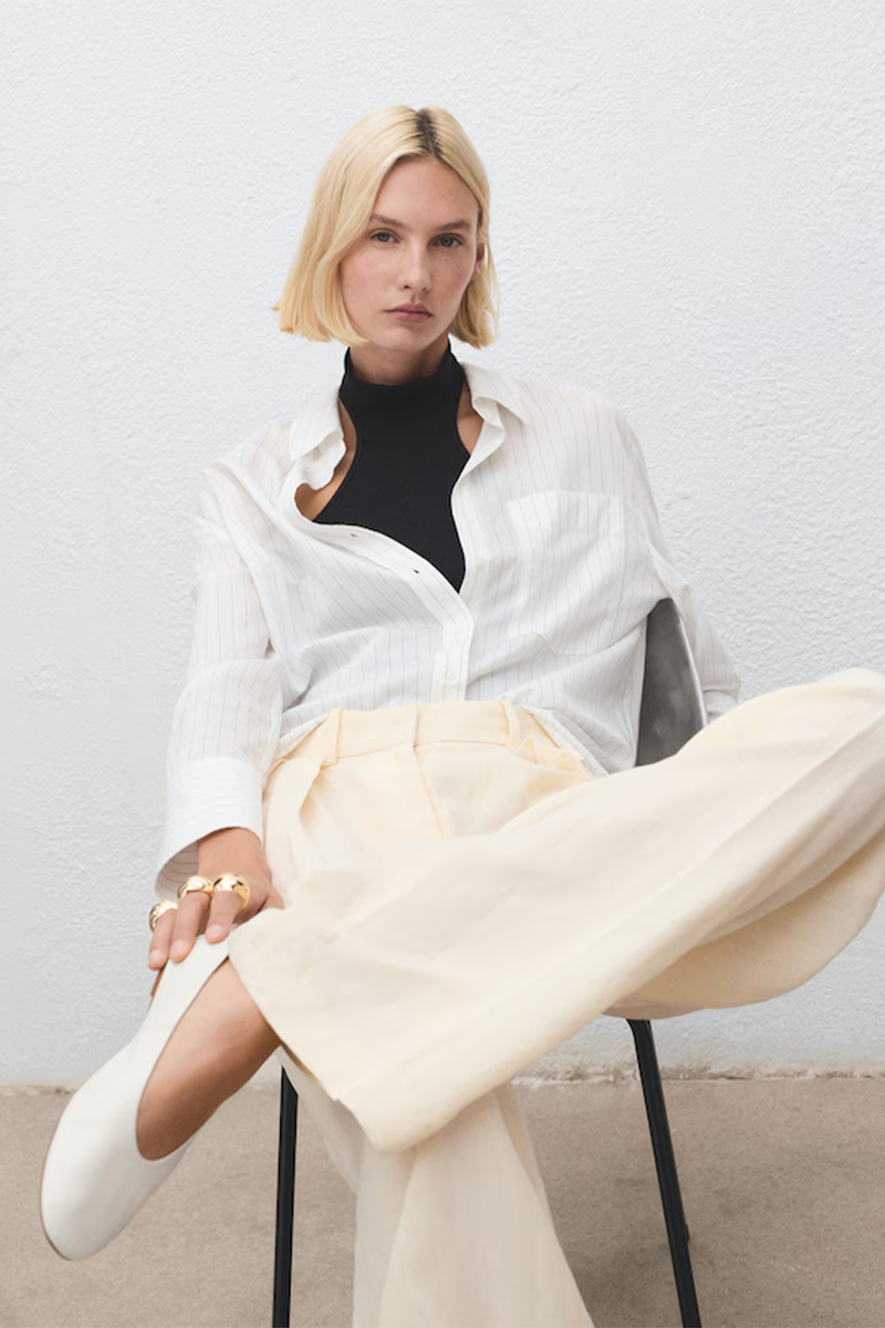 Leather Ballet Flats from MANGO