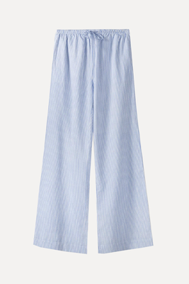 Straight-Leg Linen Blend Trousers With An Elastic Waist from Bershka