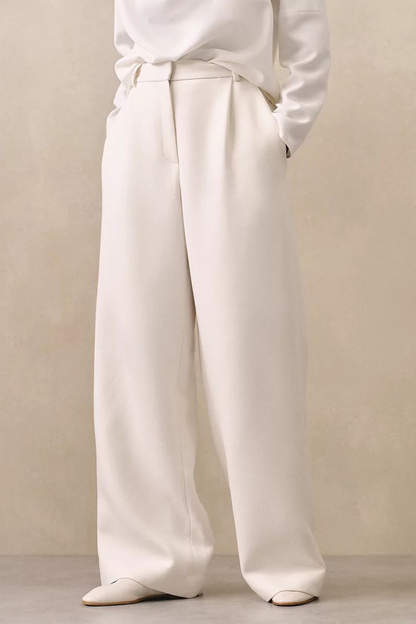 Pleated Wide Leg Trousers