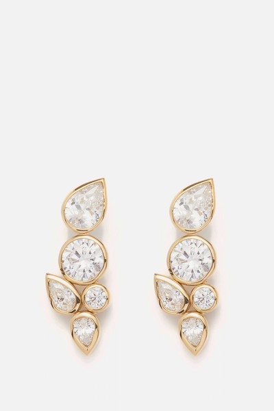 Cubic Zirconia & 14kt Gold-Vermeil Earrings from CompletedWorks