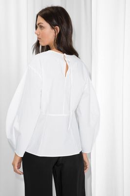 Puff Sleeve Peplum Blouse from & Other Stories