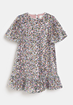 Sequin Puff Sleeve Dress from River Island
