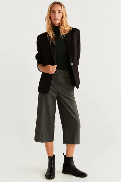 Herringbone Culotte Trousers from Mango