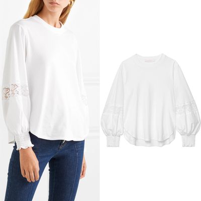 Lace-Paneled Sweatshirt from See By Chloe