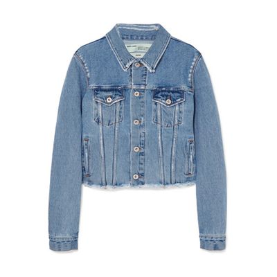 Distressed Printed Denim Jacket from Off-White