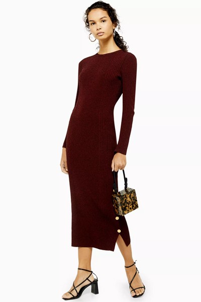 Knitted Popper Side Dress