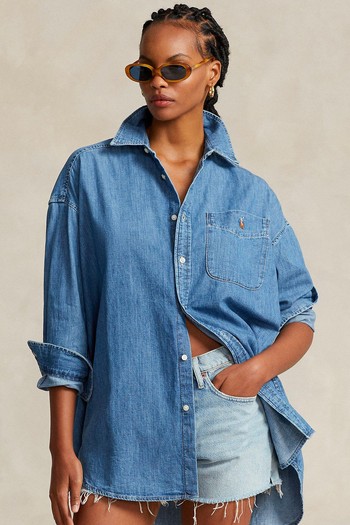 Oversize Long Denim Shirt