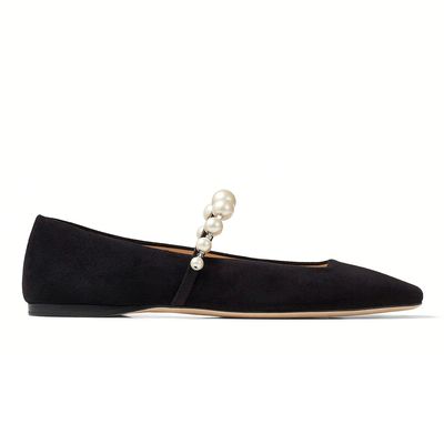 Black Suede Mules With Crystal Buckle from Jimmy Choo