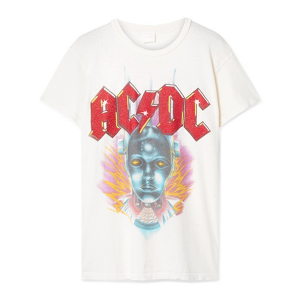 ACDC Distressed Printed Cotton-Jersey T-Shirt from Madeworn