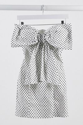 Bow Detail Mini Dress from Rare London
