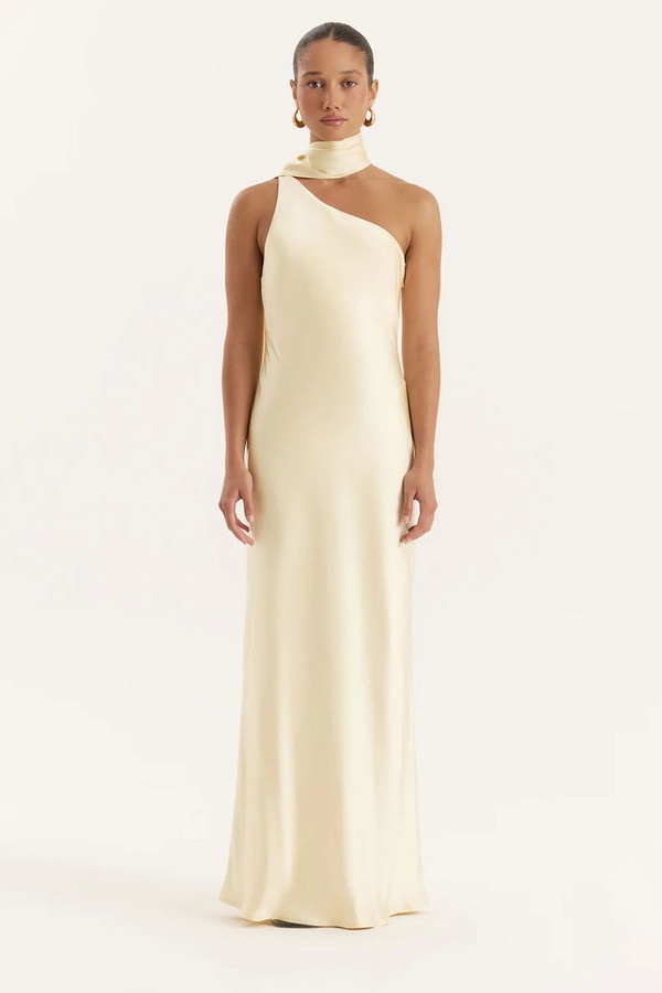 Ellen Satin One Shoulder Maxi Dress from 4th & Reckless