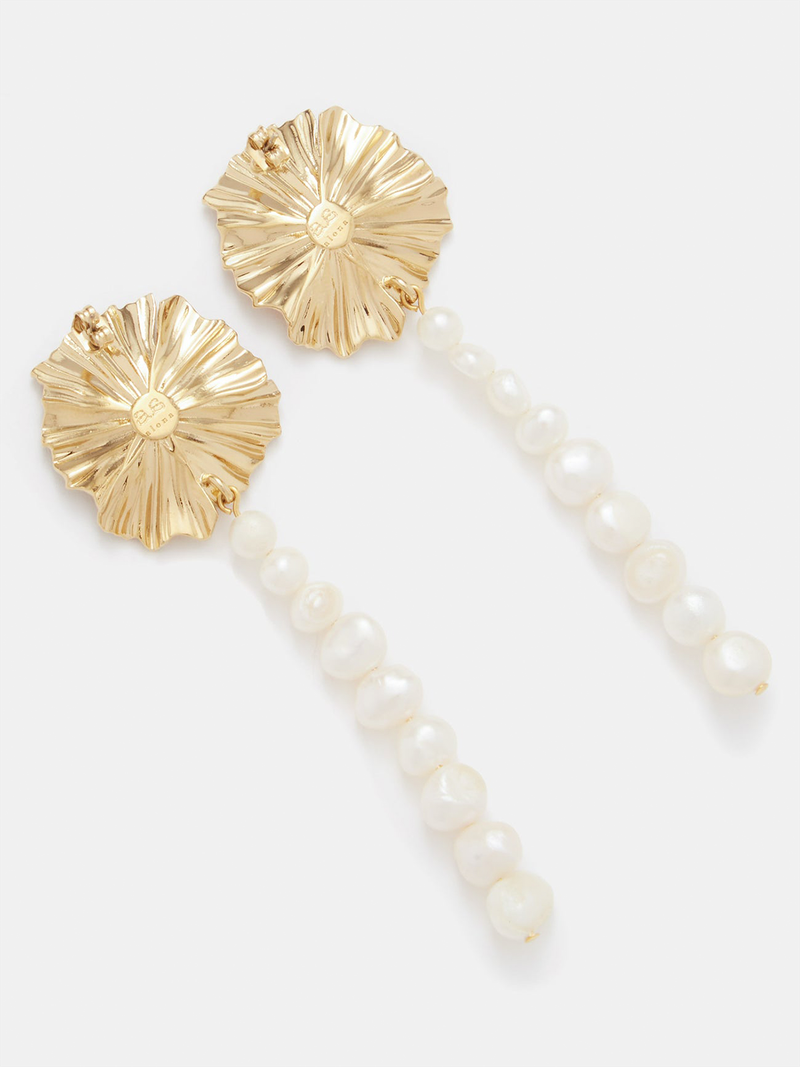 Marise Pearl & 18kt Gold Plated Earrings from By Alona
