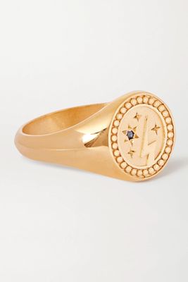 Amulet Strength Gold-Plated Sapphire Ring from Meadowlark