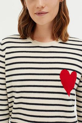 Striped Breton Heart Sweater from Chinti & Parker