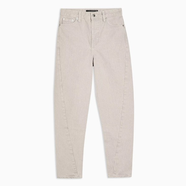 Peach Twist Seam Mom Tapered Jeans