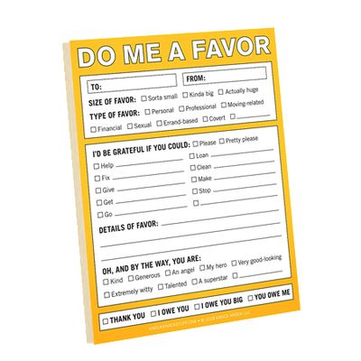 Do Me A Favour Notepad from Knock Knock