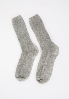 Stone Grey Cashmere Bed Socks from Pairs