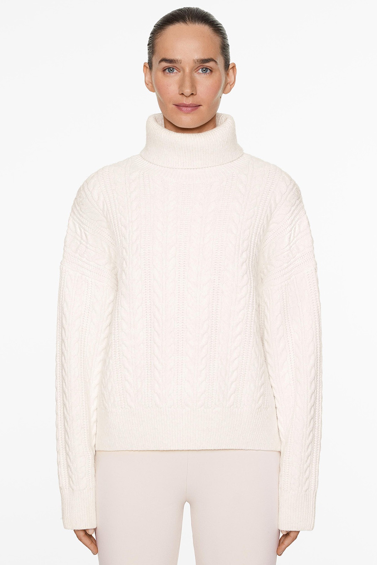 High Neck Cable Knit Jumper from Oysho