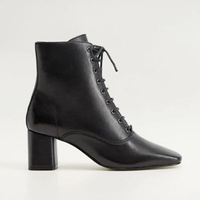 Lace-Up Leather Boots from Mango
