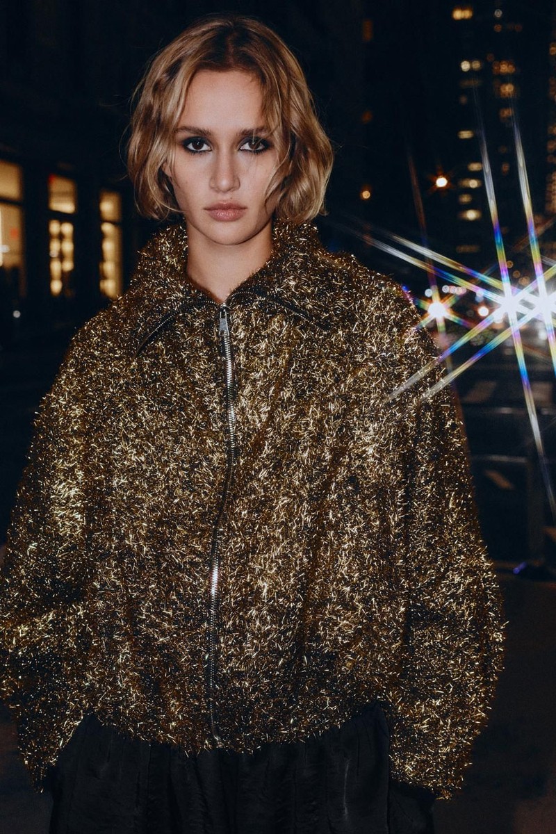 Metallic Thread Bomber Jacket from Zara