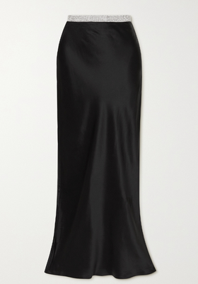 Crystal-Embellished Silk-Satin Maxi Skirt from Michael Lo Sordo 